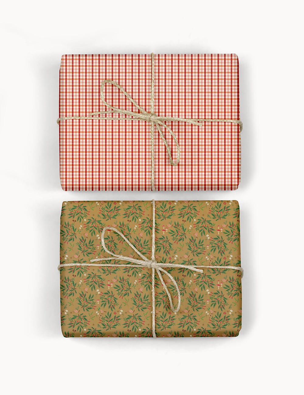 Christmas Tartan / Woodland Harvest Christmas 6pk Gift Wrap Sheets Gift Wrap Bespoke Letterpress