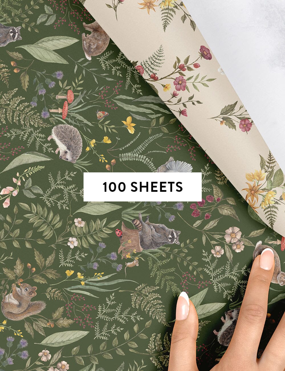 Dainty Blooms / Forest Friends Gift Wrap 100pk