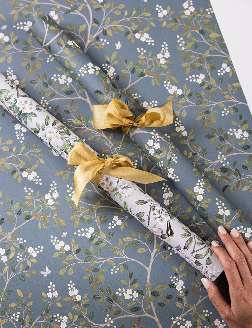 Victoria / White Blossom 6pk Gift Wrap Sheets Gift Wrap Bespoke Letterpress