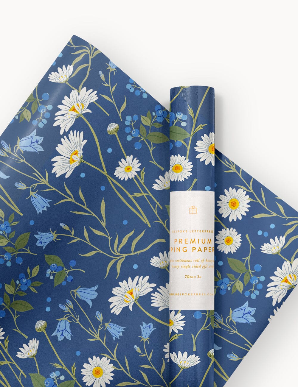 Gift Wrap Roll 3m - Daisies Gift Wrapping Bespoke Letterpress