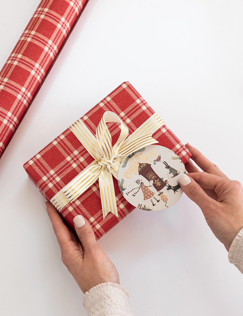 Gift Wrap Roll 3m - Christmas Red Check Plaid