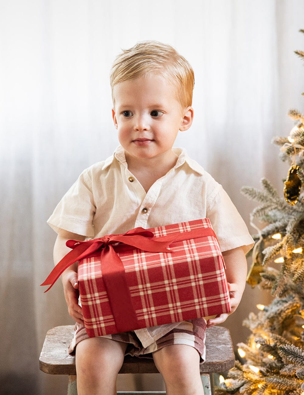 Gift Wrap Roll 3m - Christmas Red Check Plaid