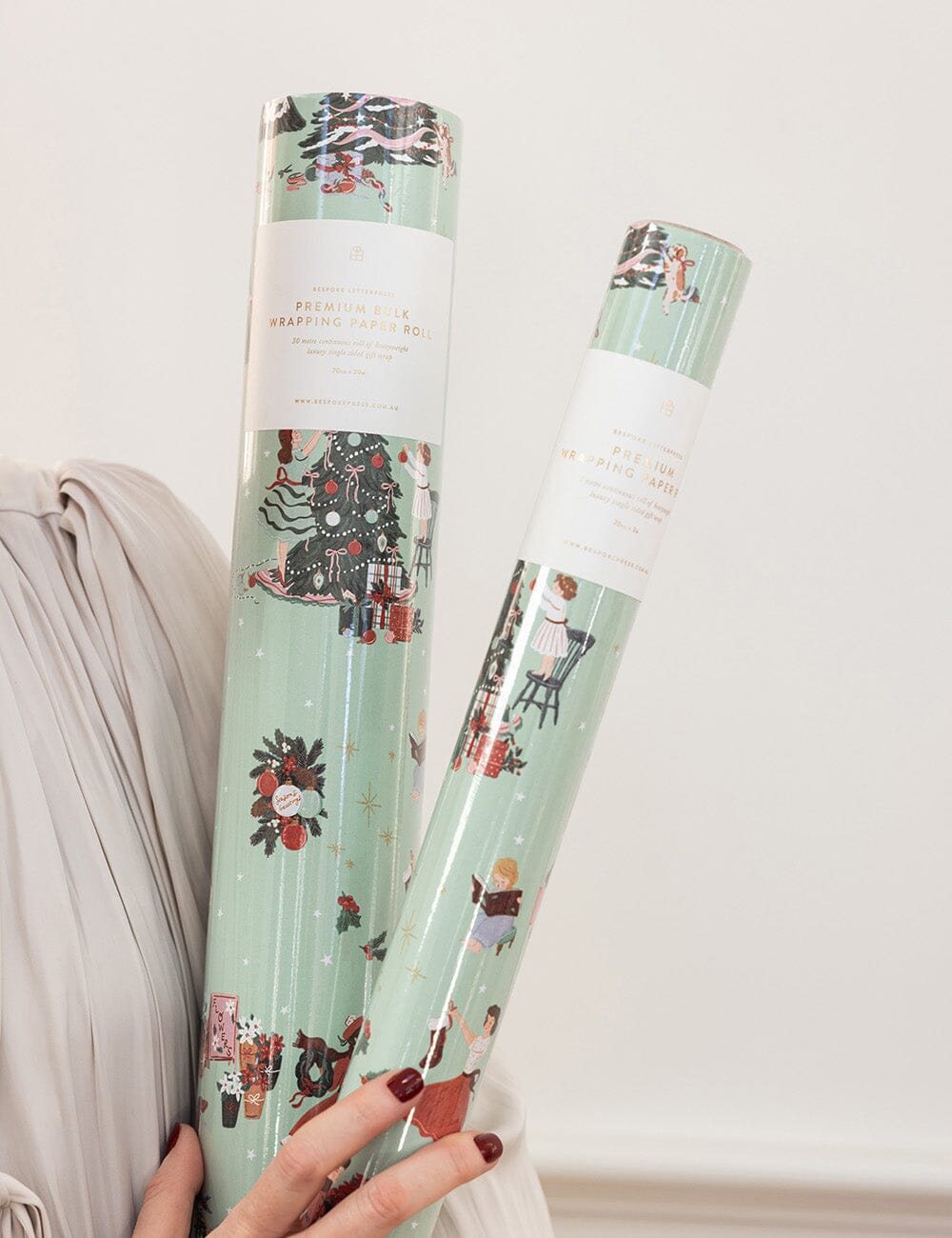 Gift Wrap Roll - Christmas Ladies Gift Wrapping Bespoke Letterpress