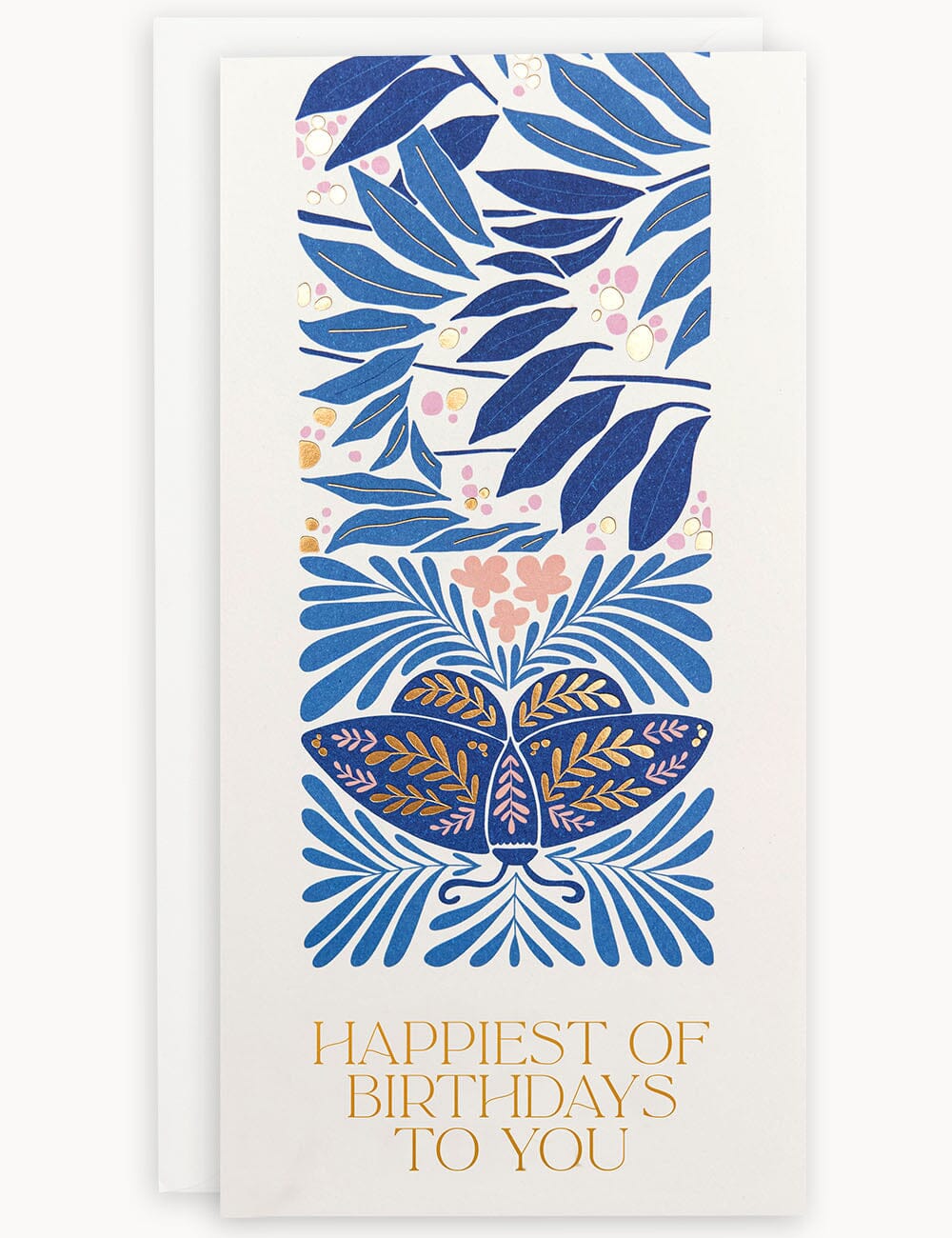 "Happiest of Birthdays to You" Butterfly Tall Card Greeting Cards Bespoke Letterpress