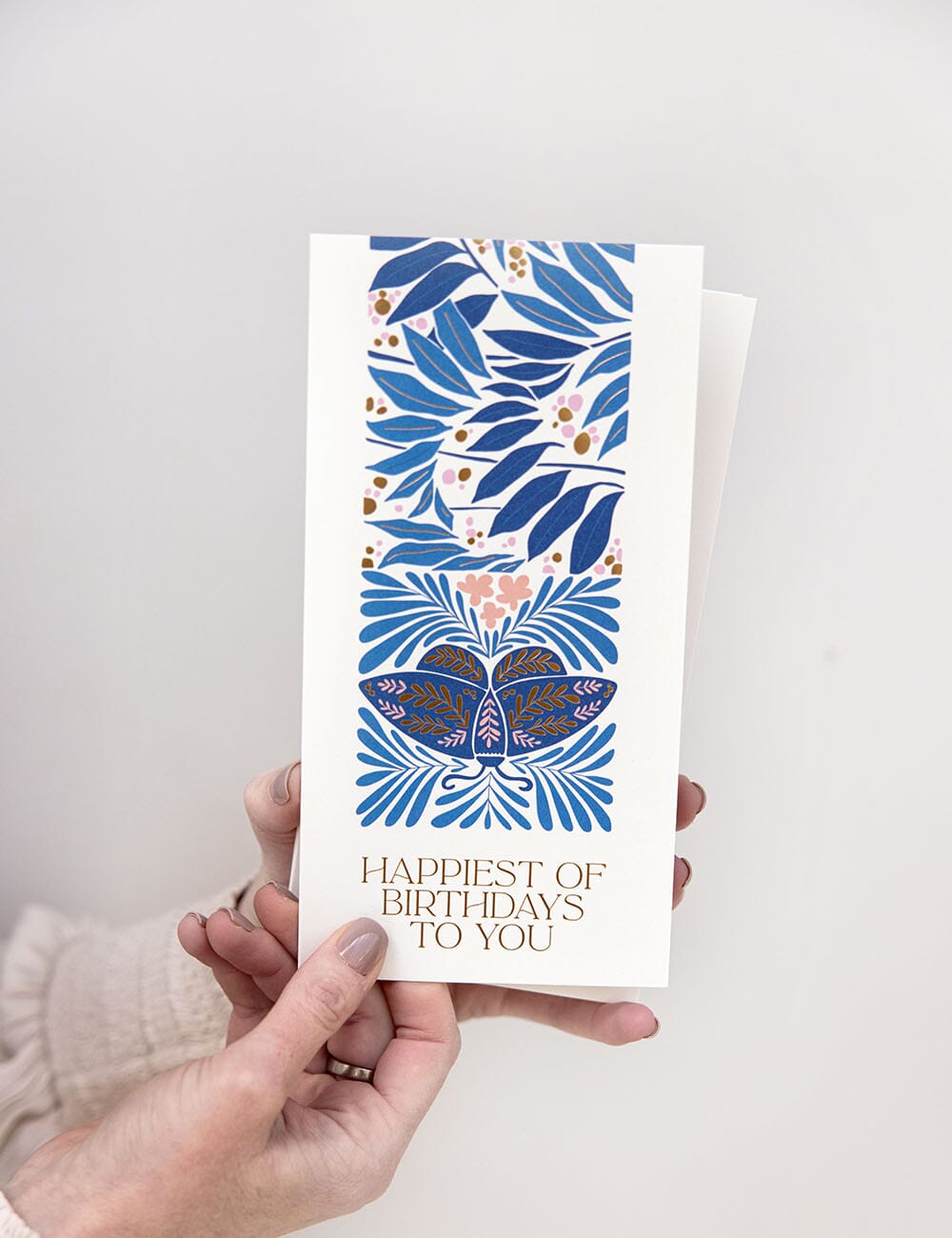 "Happiest of Birthdays to You Butterly" Tall Card Greeting Cards Bespoke Letterpress