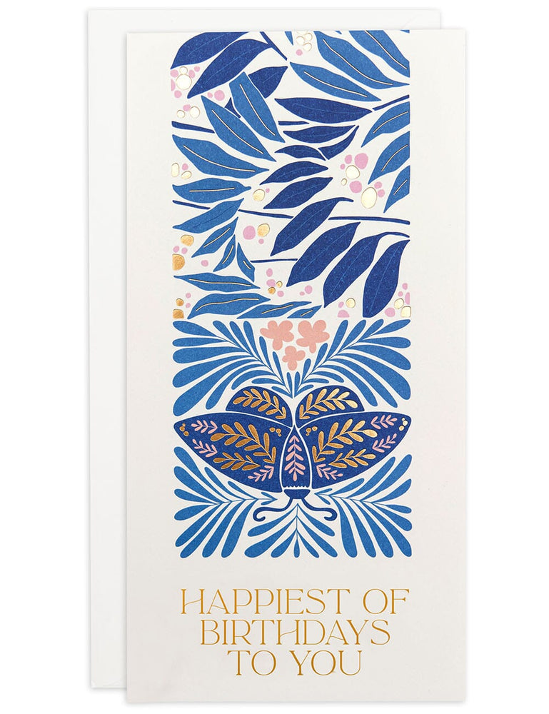 "Happiest of Birthdays to You Butterly" Tall Card Greeting Cards Bespoke Letterpress 