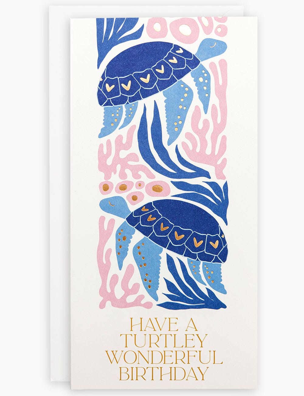 "Have a Turtley Wonderful Birthday" Tall Card Greeting Cards Bespoke Letterpress