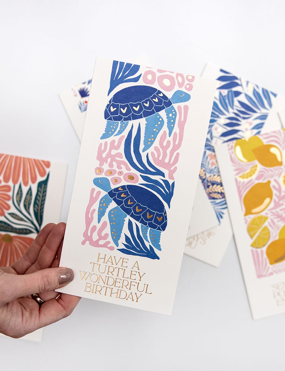 "Have a Turtley Wonderful Birthday" Tall Card Greeting Cards Bespoke Letterpress