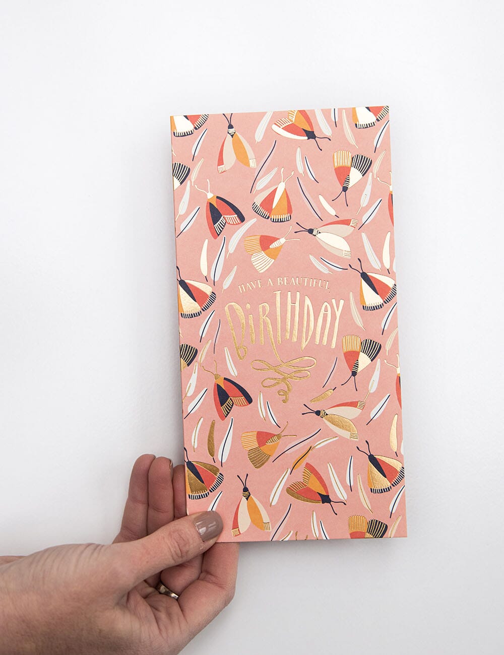 "Have a Beautiful Birthday Butterfly" Tall Card Greeting Cards Bespoke Letterpress