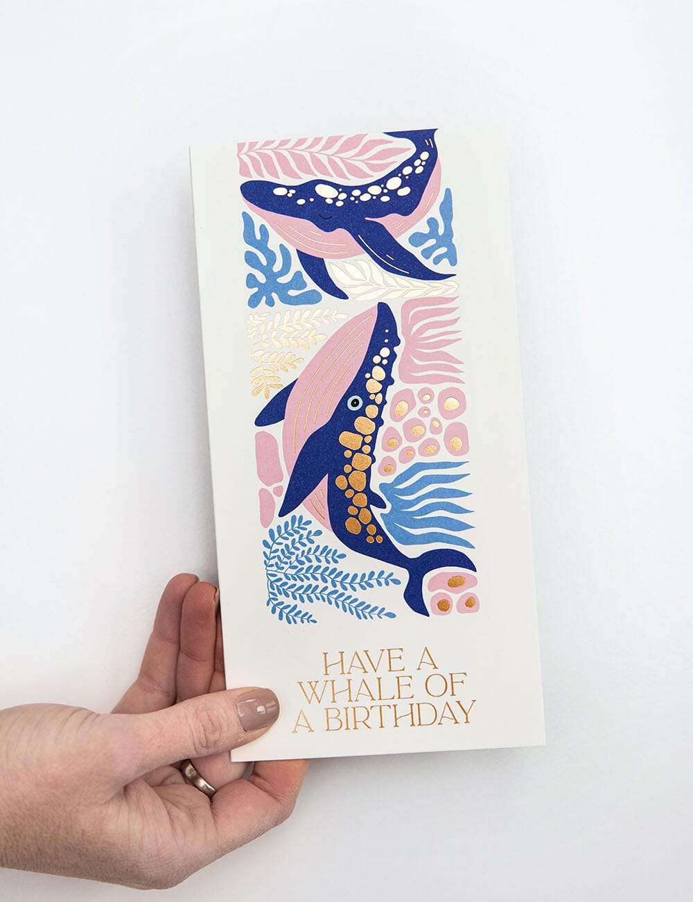 "Have a Whale of a Birthday" Tall Card Greeting Cards Bespoke Letterpress