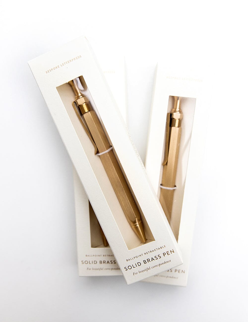 Solid Brass Hexagon Pen (Boxed) Desktop Stationery Bespoke Letterpress