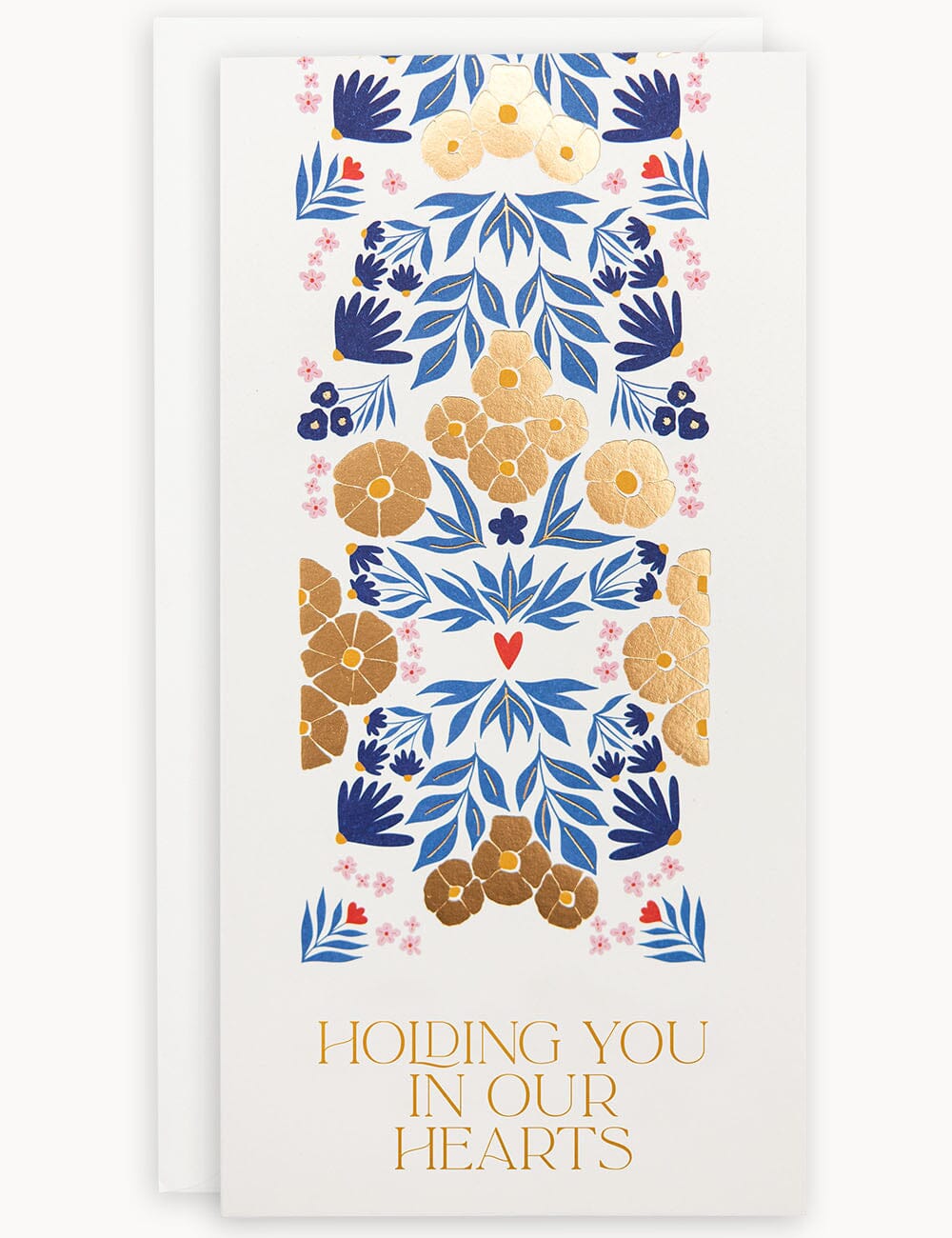 "Holding You in Our Hearts" Tall Card Greeting Cards Bespoke Letterpress