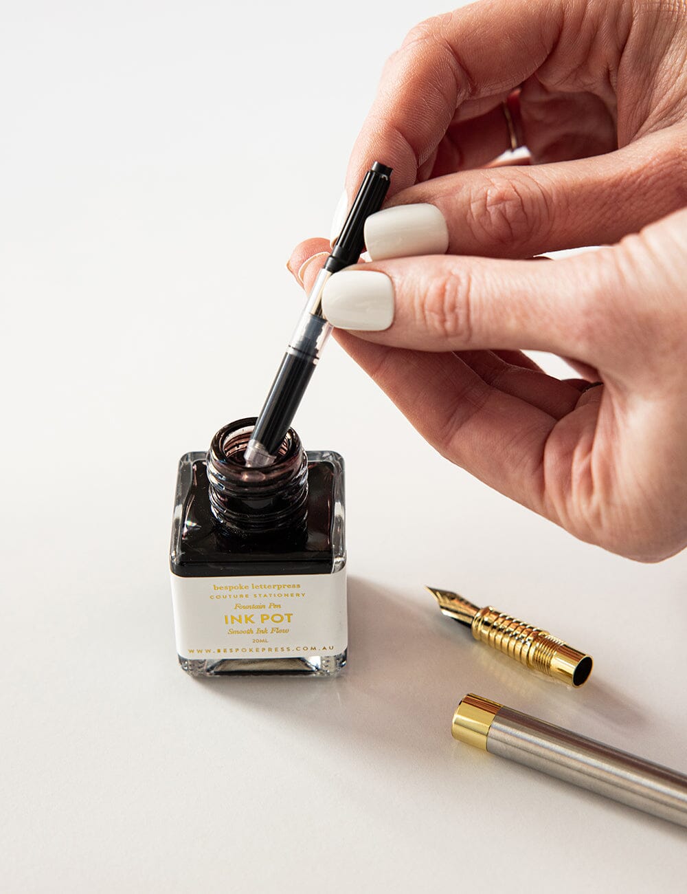 Ink Pot for Fountain Pen Pen Refills Bespoke Letterpress Black