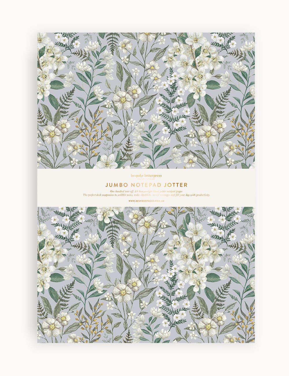 Ivory Garden Notepad Jumbo Jotter Jotters Bespoke Letterpress
