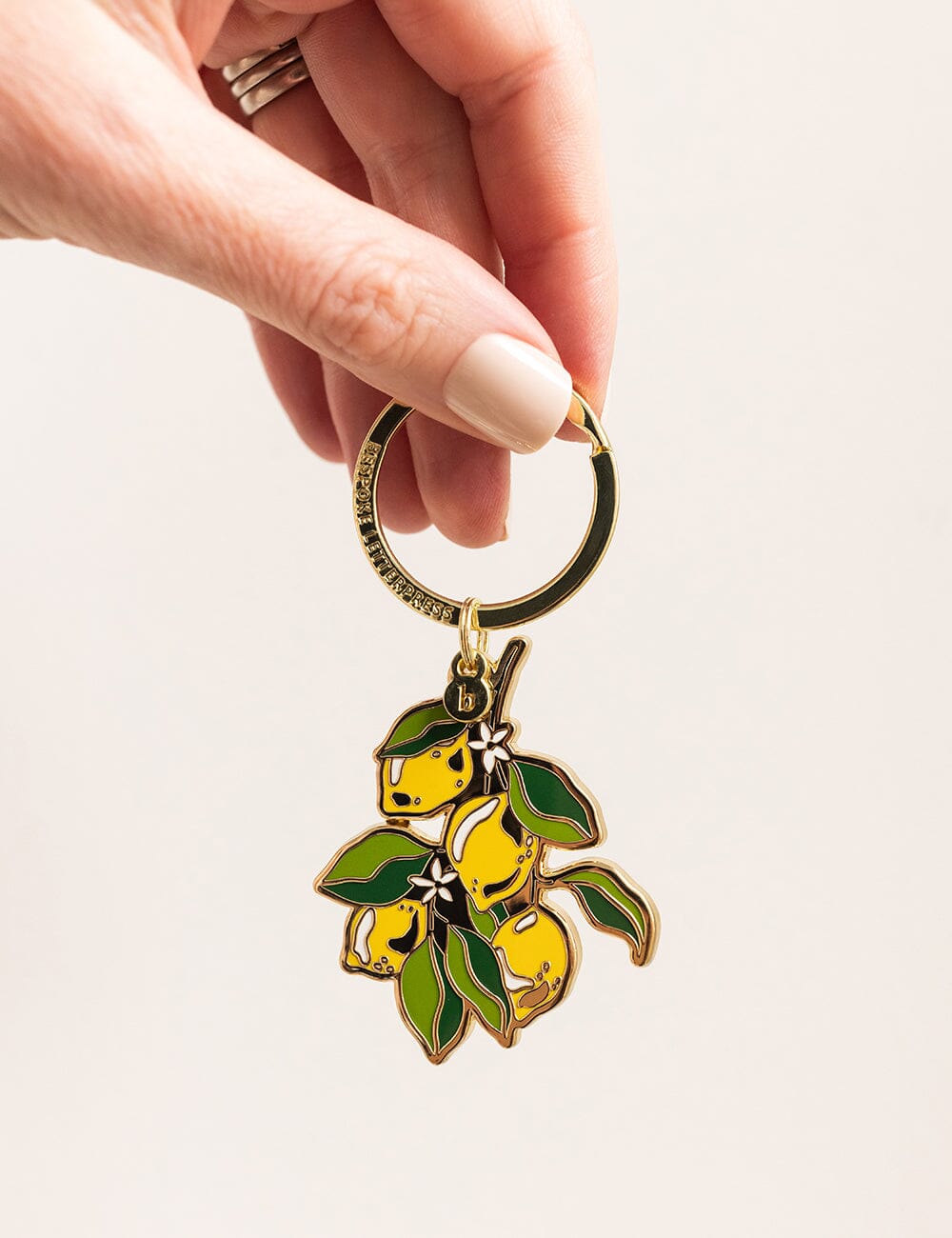 Lemon Enamel Keyring Keyring Bespoke Letterpress