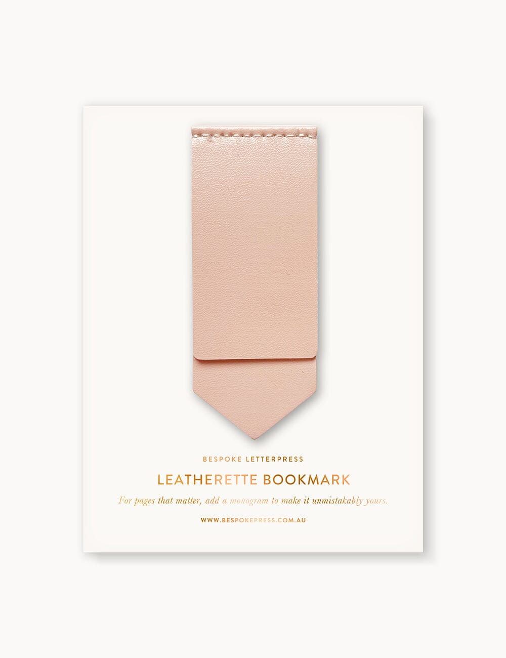 Leatherette Bookmark - Pale Pink Stationery Bespoke Letterpress