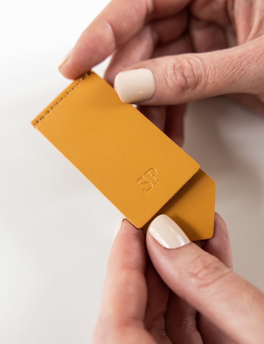 Leatherette Bookmark - Mustard Stationery Bespoke Letterpress