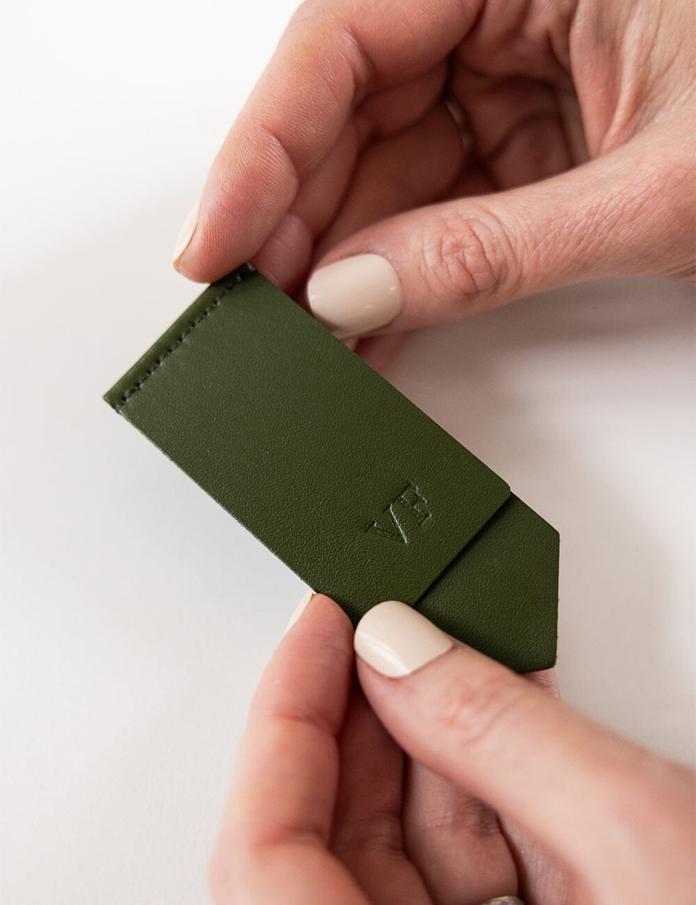 Leatherette Bookmark - Olive Stationery Bespoke Letterpress
