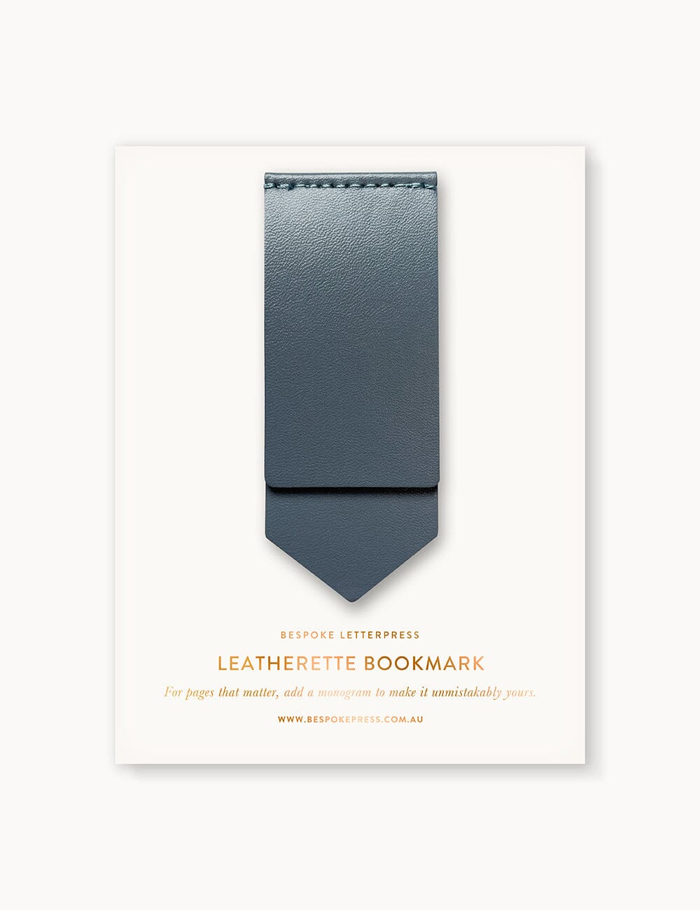 Leatherette Bookmark - Denim Stationery Bespoke Letterpress