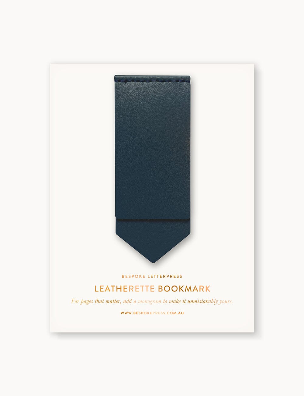 Leatherette Bookmark - Royal Blue Stationery Bespoke Letterpress