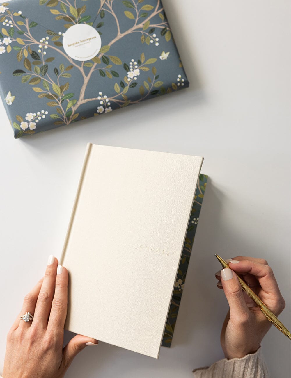 Gift Set - Linen Journal - Desert Sand