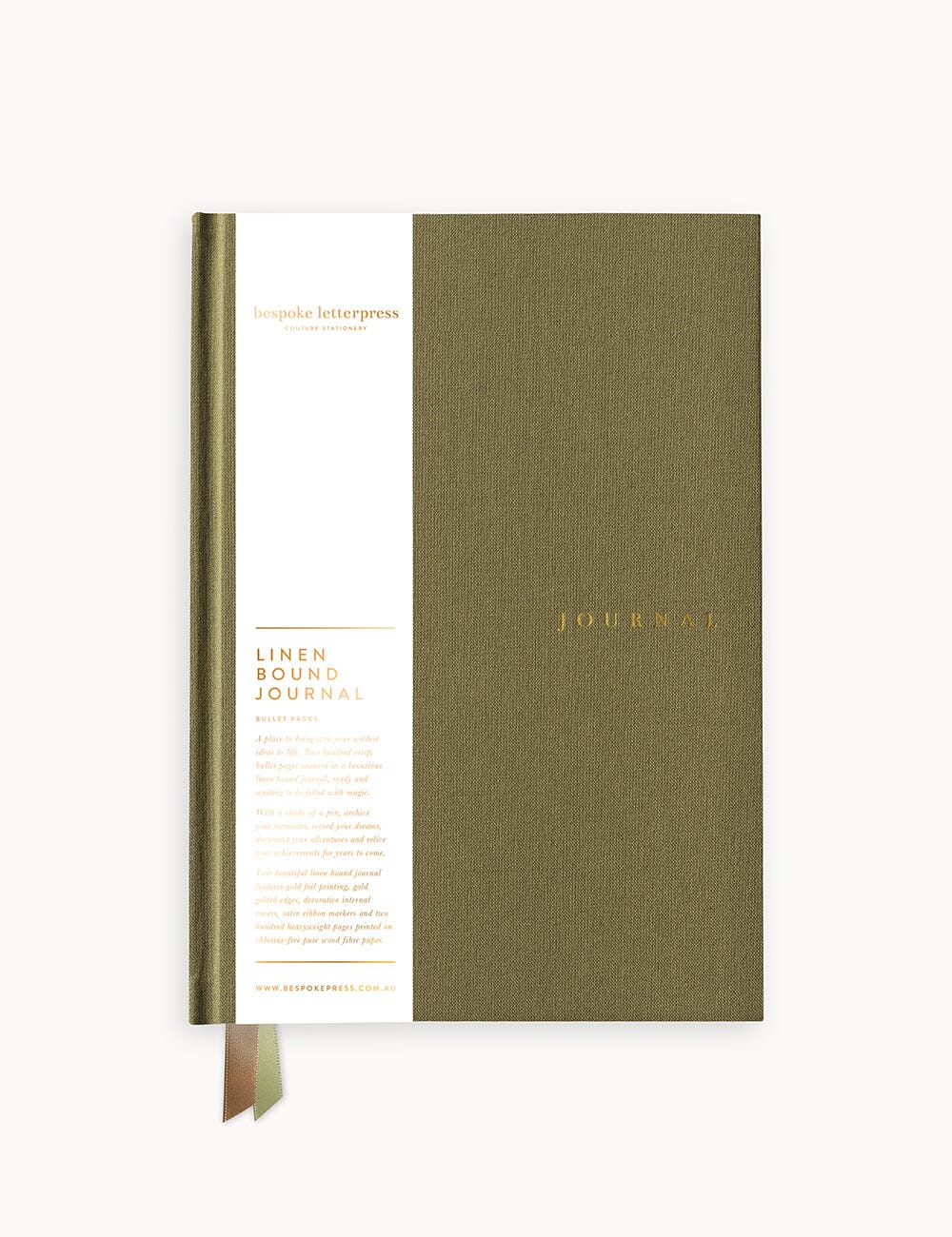 Linen Bound Journal - Saltmarsh Green (Bullet Journal)