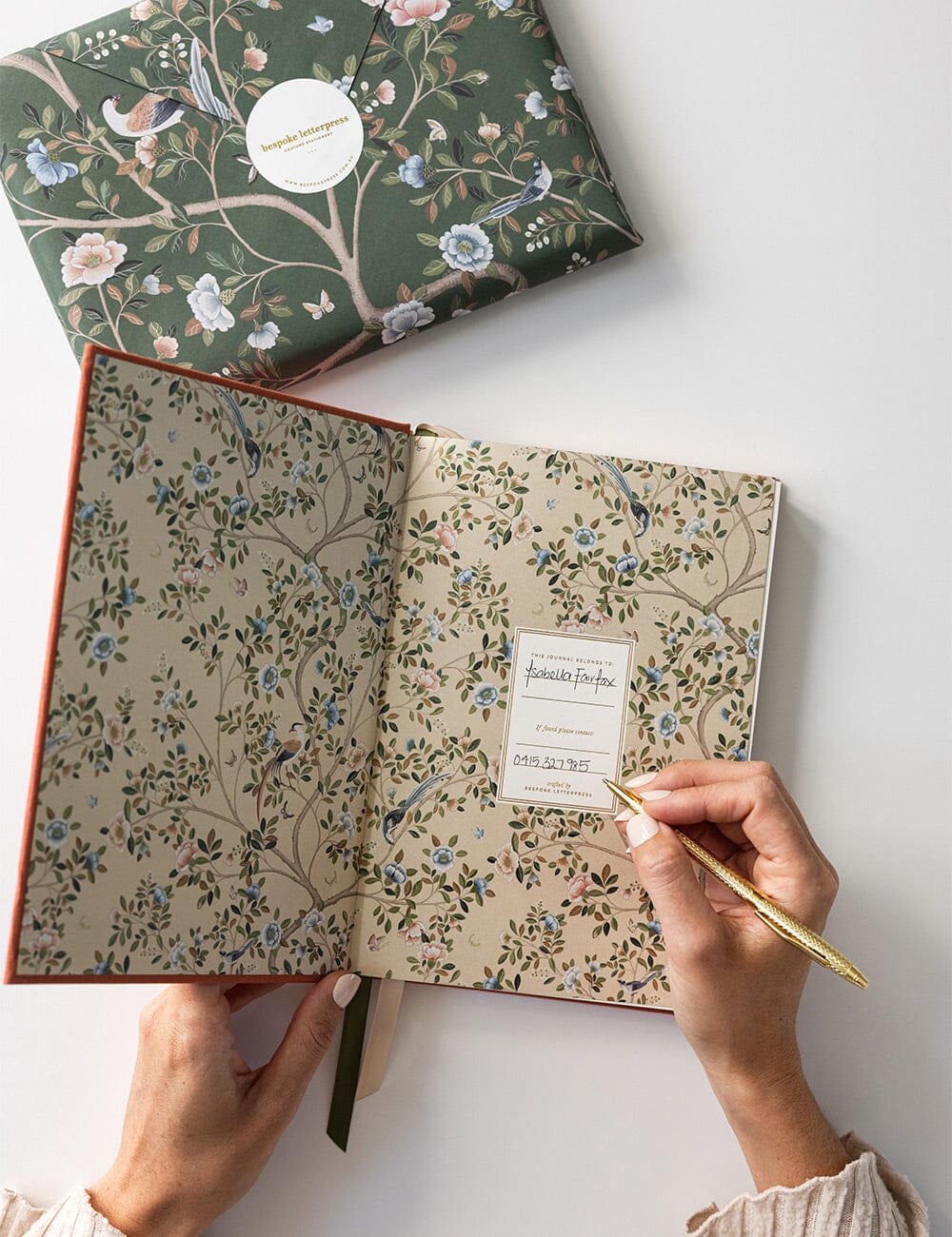 Gift Set - Linen Journal - Burnt Clay Journals Bespoke Letterpress