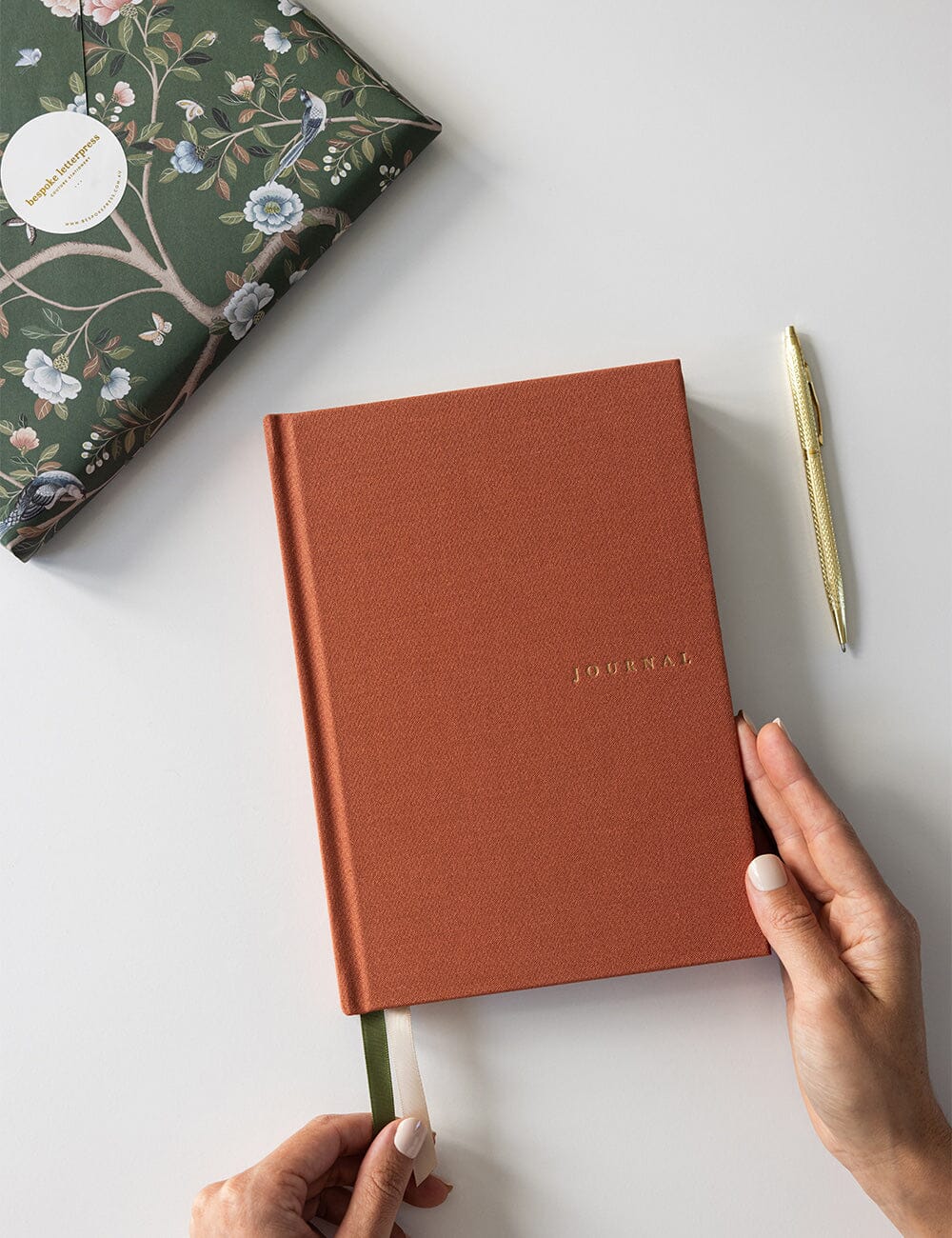 Gift Set - Linen Journal - Burnt Clay