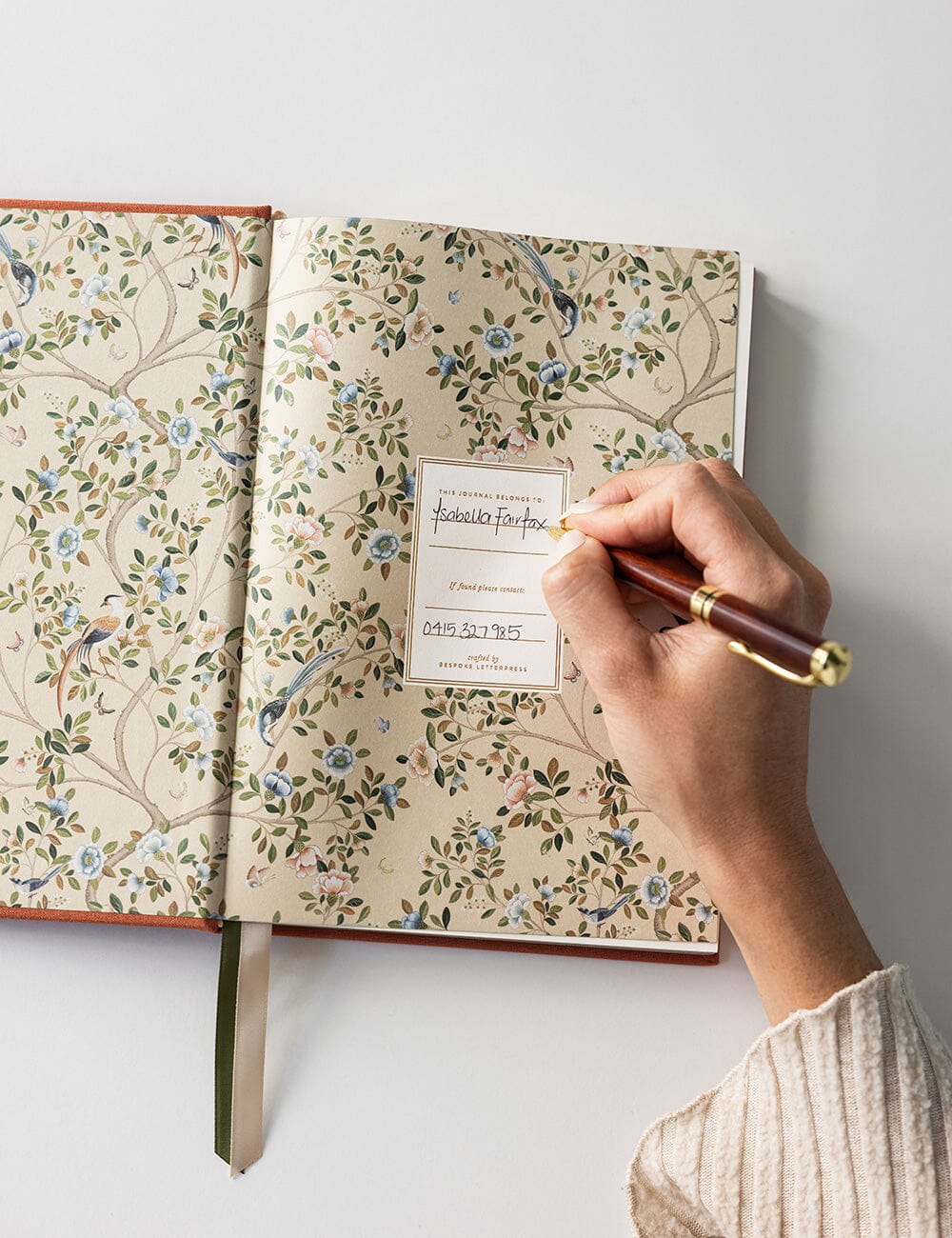 Gift Set - Linen Journal - Burnt Clay Journals Bespoke Letterpress