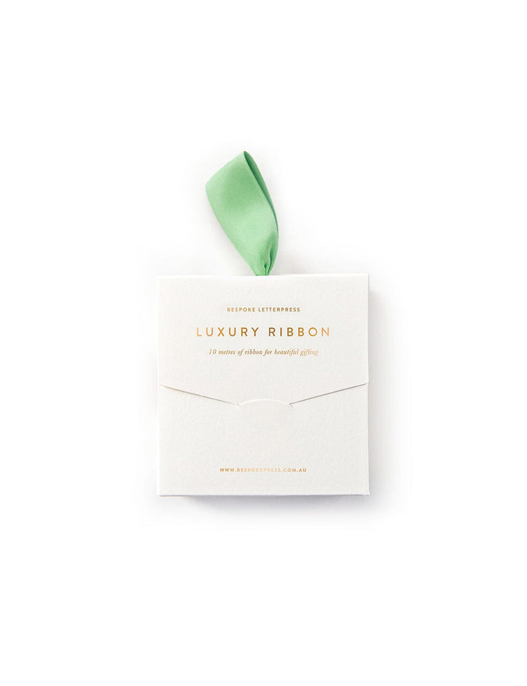 Mineral Green Luxury Satin Ribbon - 10 metres Satin Ribbon Bespoke Letterpress 