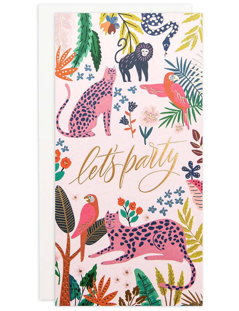 "Let's Party" Tall Card Greeting Cards Bespoke Letterpress 