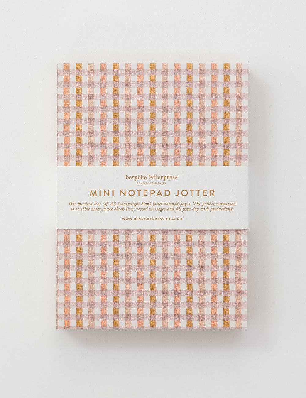 Mini Primrose Gingham Jotter Jotters Bespoke Letterpress