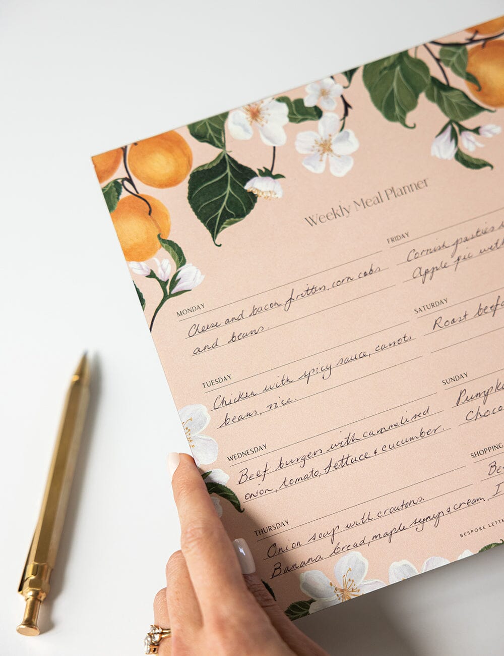 Meal Planner Notepad - Peaches