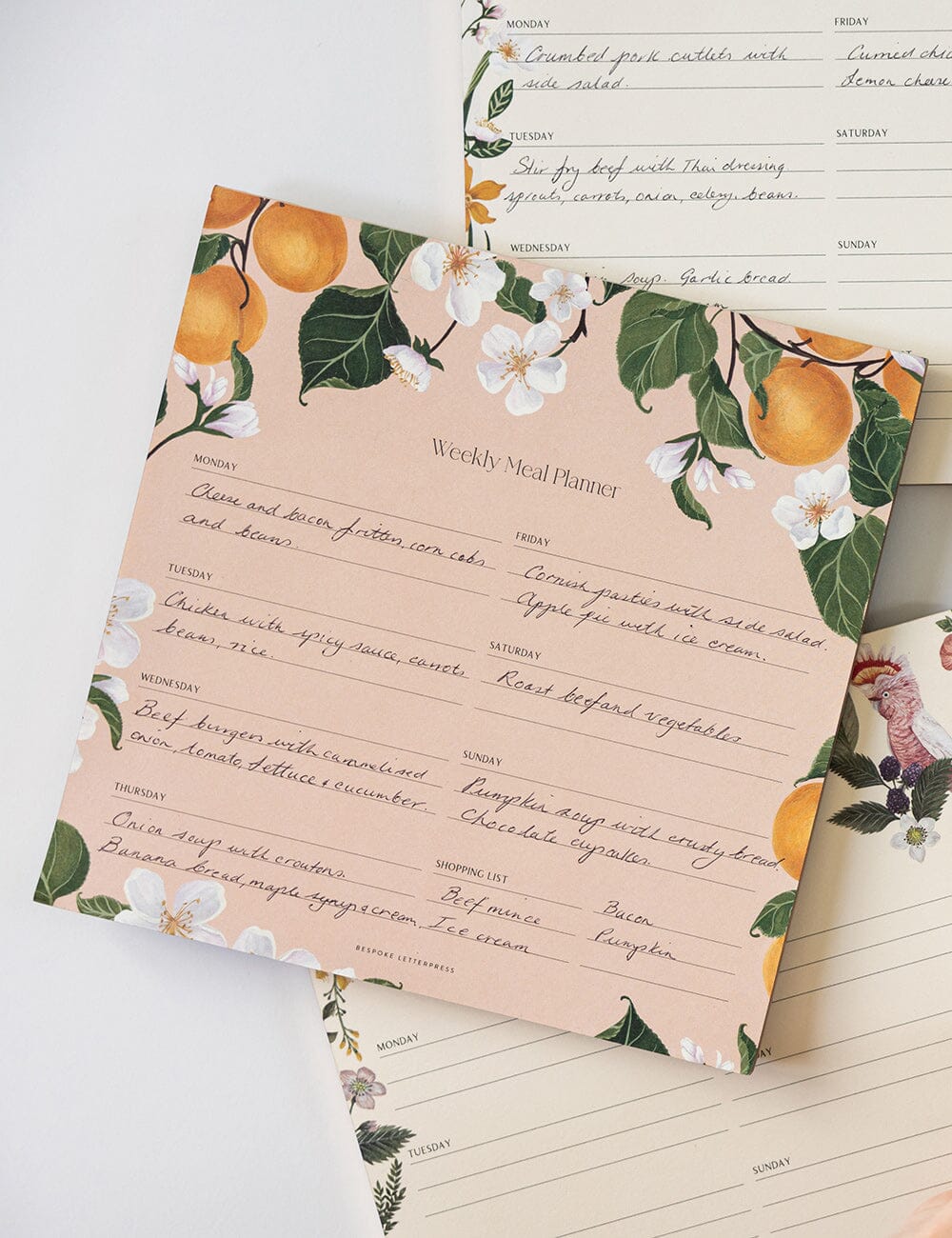 Meal Planner Notepad - Peaches