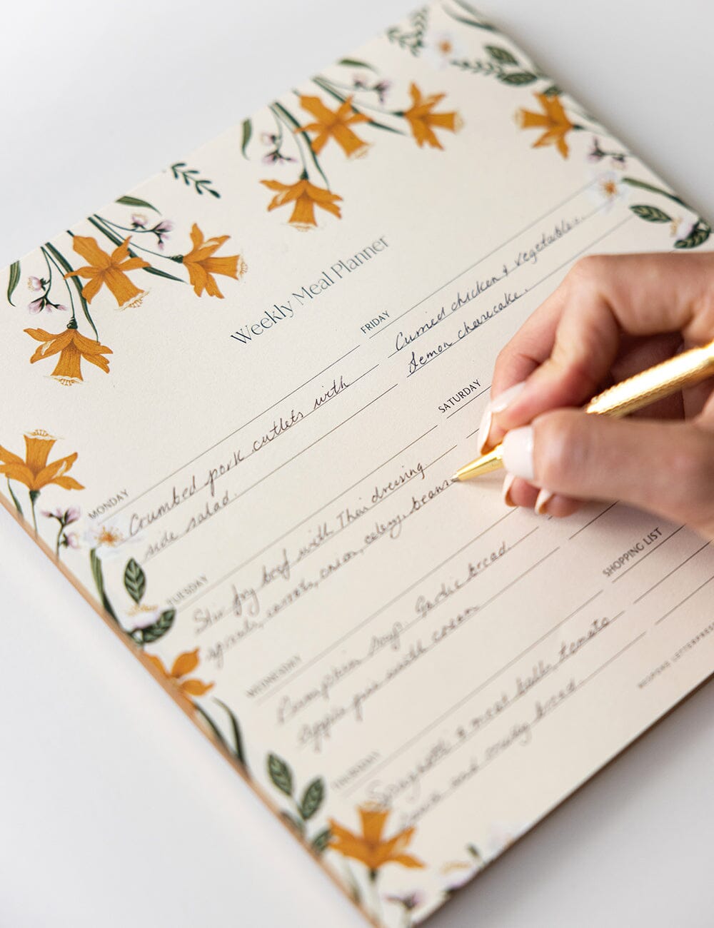 Meal Planner Notepad - Daffodil