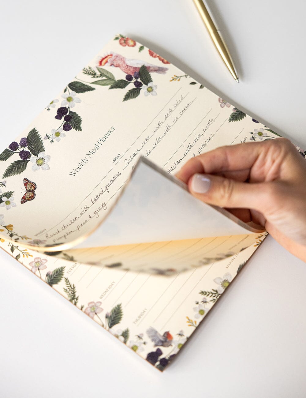 Meal Planner Notepad - Cockatoo
