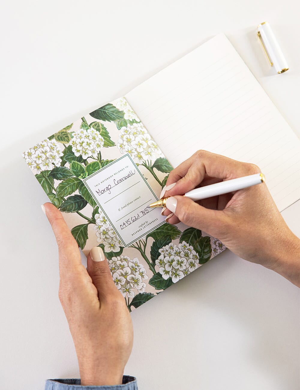 Pocket Notebook - Hydrangea (Lined) Notebooks Bespoke Letterpress