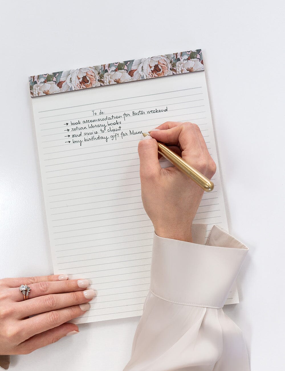 A4 Notepad - Heritage Roses (Lined) Notepads Bespoke Letterpress