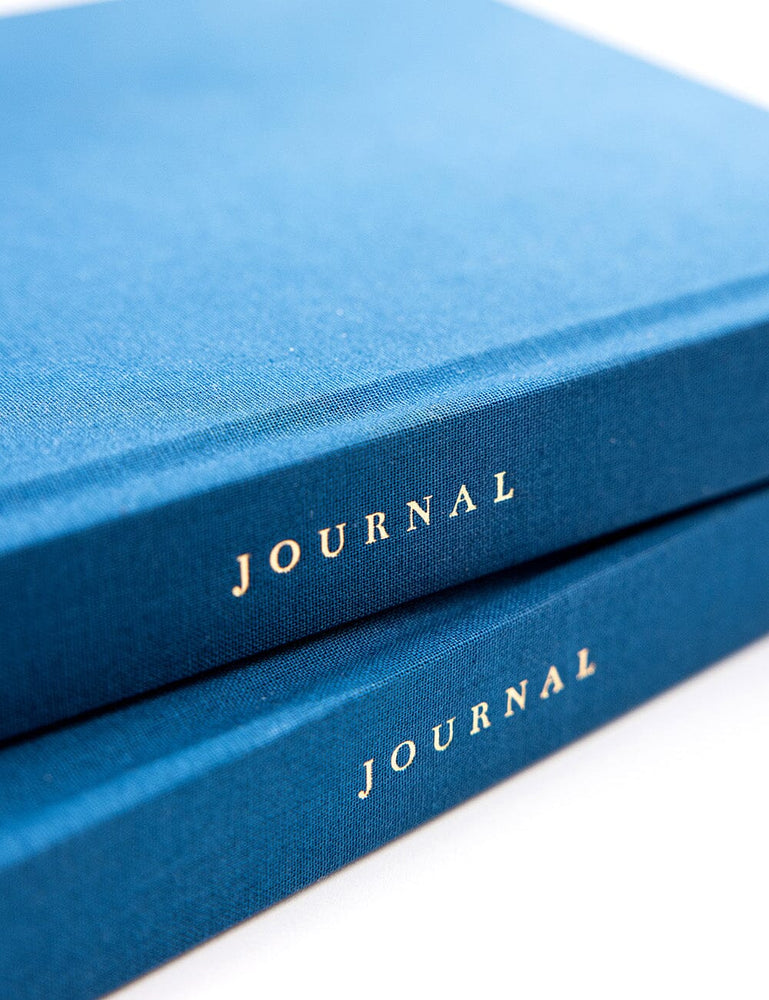 Gift Set - Linen Navy Journal - Parrots Journals Bespoke Letterpress 