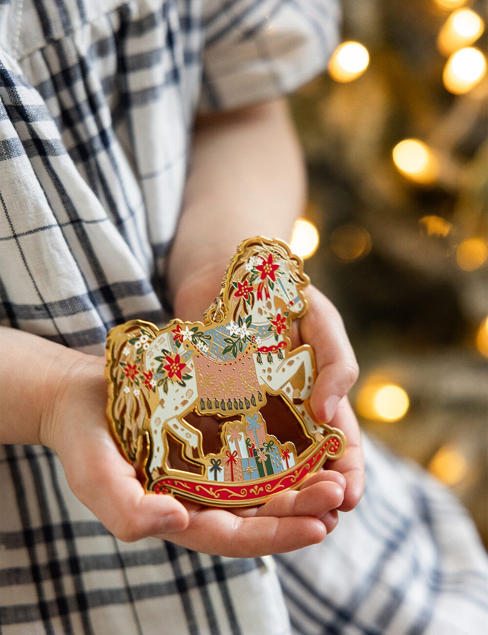Fine Enamel Christmas Ornament - Rocking Horse Christmas Ornaments Bespoke Letterpress