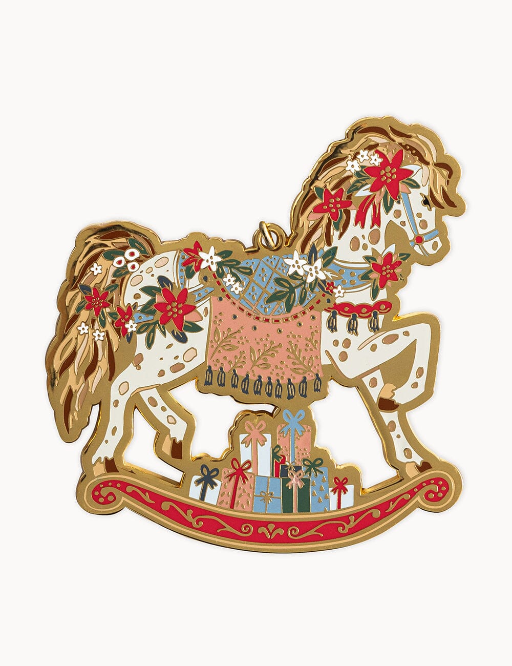 Fine Enamel Christmas Ornament - Rocking Horse Christmas Ornaments Bespoke Letterpress