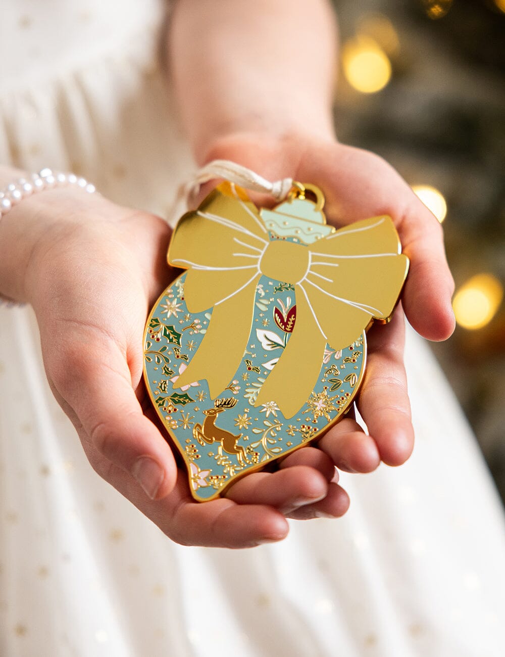 Bow Enamel Ornament Christmas Ornaments Bespoke Letterpress