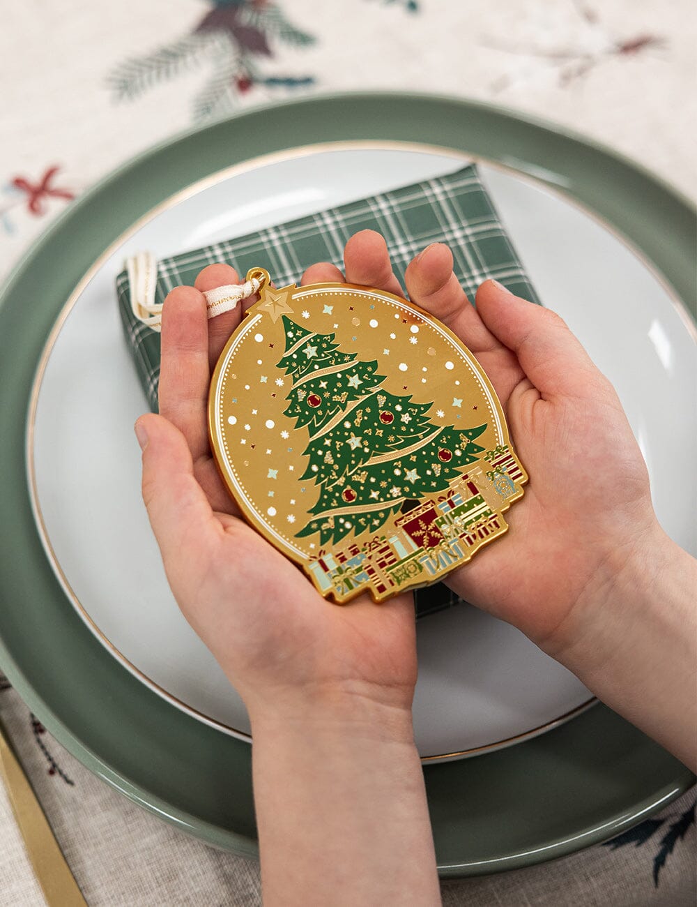 Christmas Tree Enamel Ornament Christmas Ornaments Bespoke Letterpress
