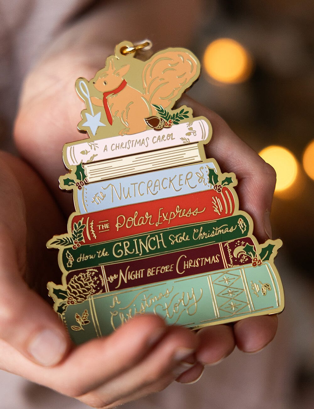 Christmas Books Enamel Ornament Christmas Ornaments Bespoke Letterpress