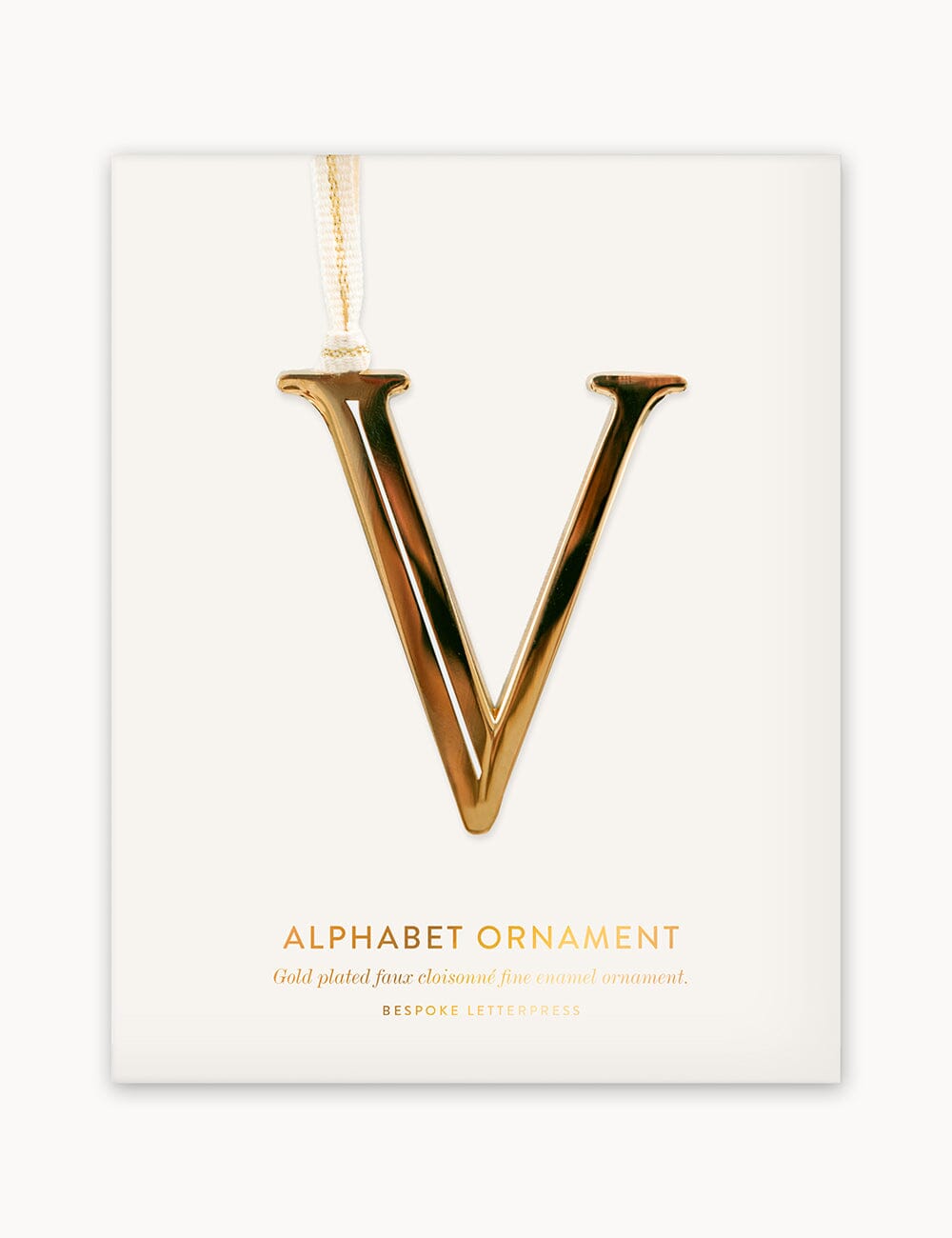 V - Fine Enamel Alphabet Ornament Ornaments Bespoke Letterpress