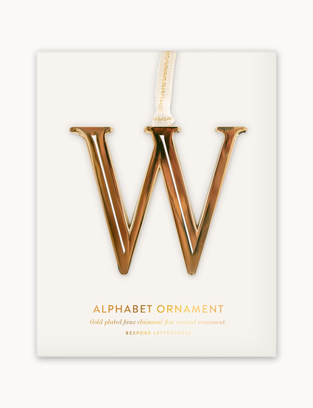 W - Fine Enamel Alphabet Ornament Ornaments Bespoke Letterpress