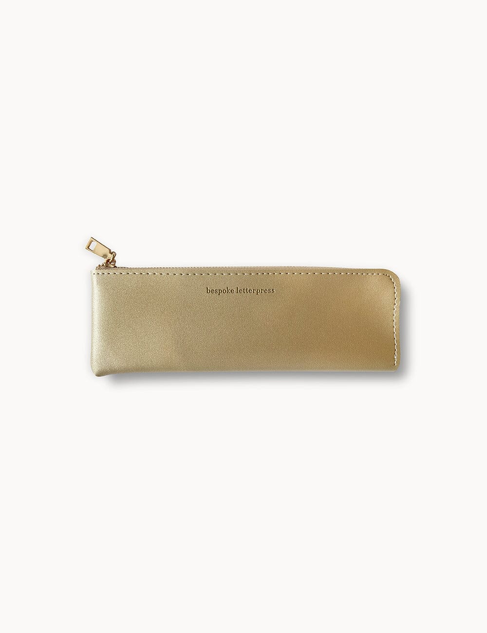 Pencil Case Slim - Gold Pencil Case Bespoke Letterpress