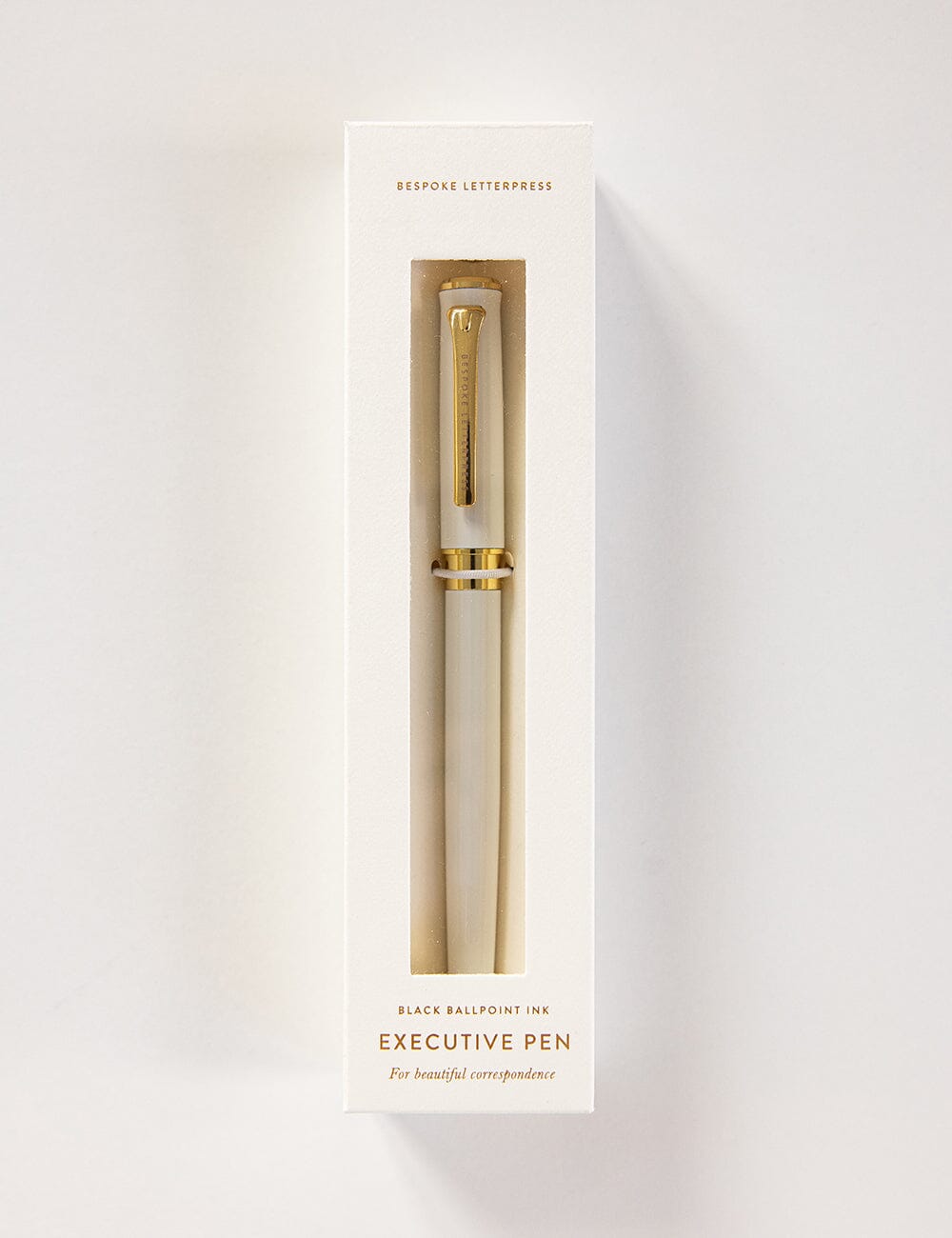 White Executive Gel Ink Pen (Boxed)