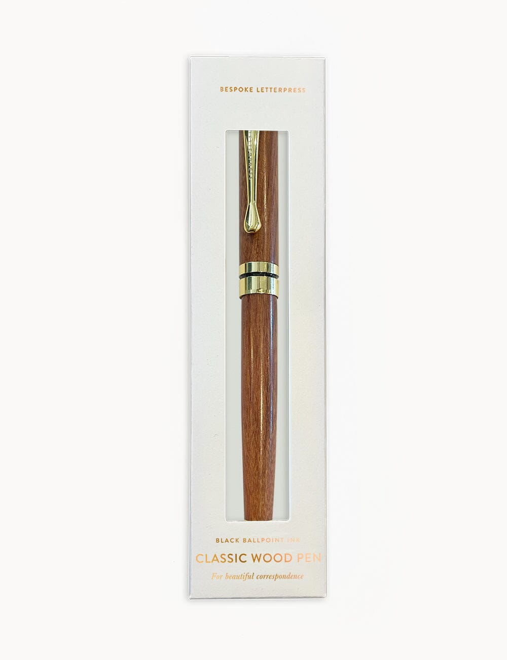 Classic Wood & Gold Ballpoint Pen (Boxed)