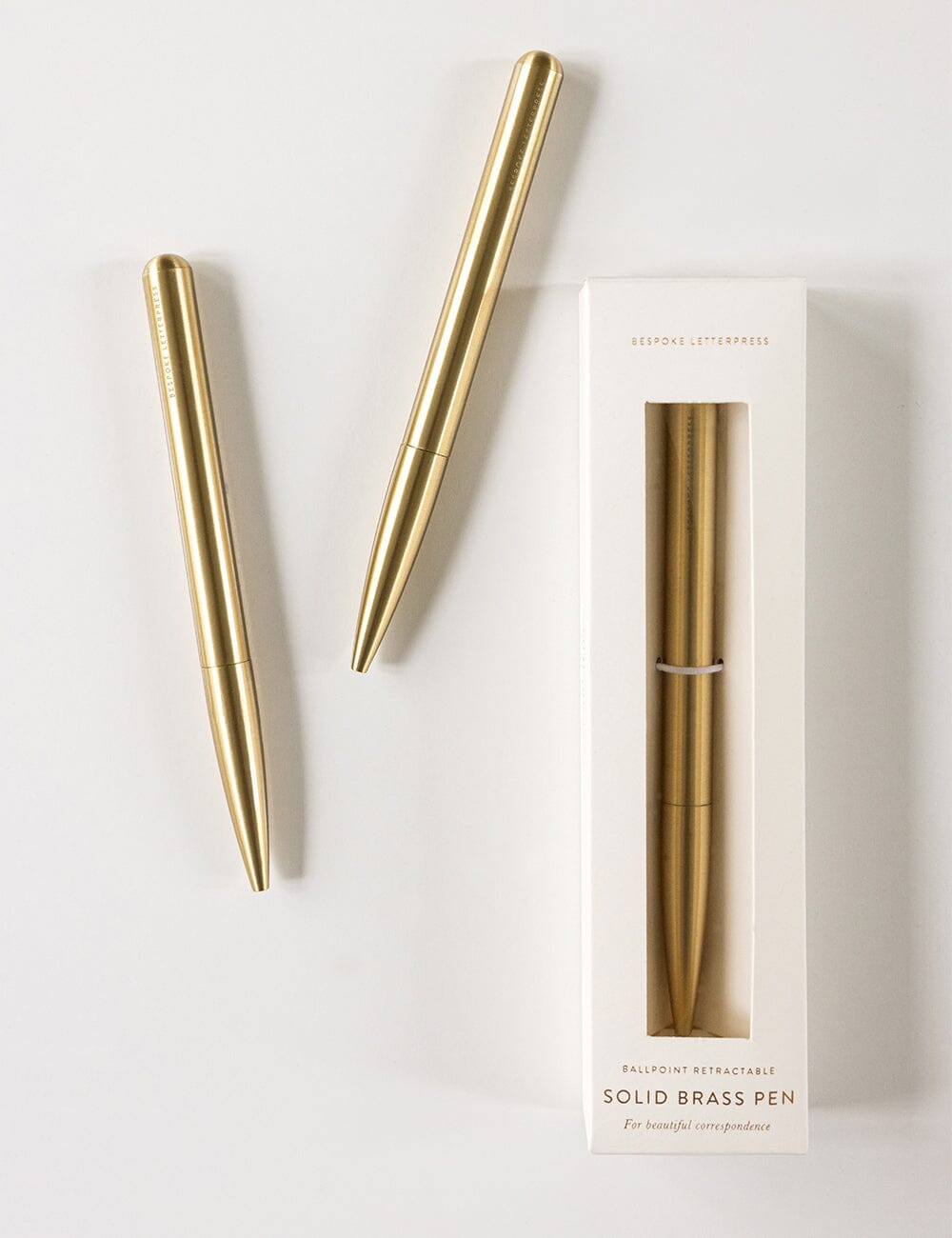 Solid Brass Ballpoint Twist Pen (Boxed) Pens Bespoke Letterpress